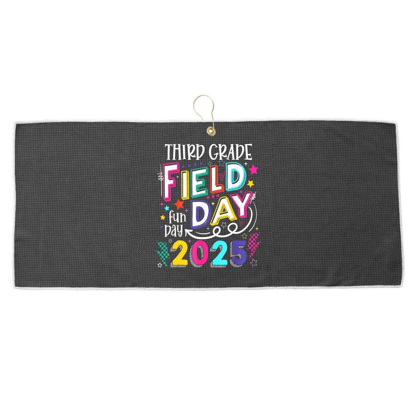 Third Grade Field Day Fun Day 2025 School Field Day Teacher Large Microfiber Waffle Golf Towel