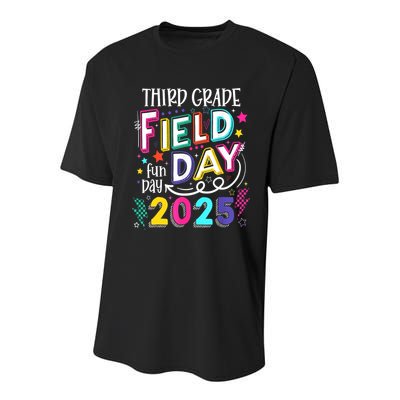 Third Grade Field Day Fun Day 2025 School Field Day Teacher Youth Performance Sprint T-Shirt