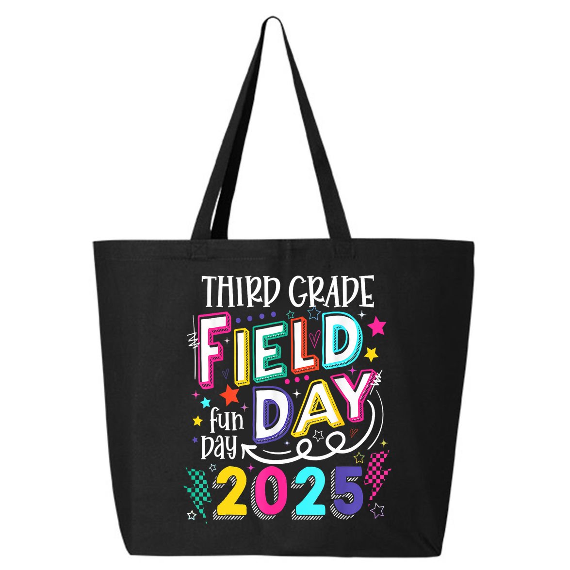 Third Grade Field Day Fun Day 2025 School Field Day Teacher 25L Jumbo Tote