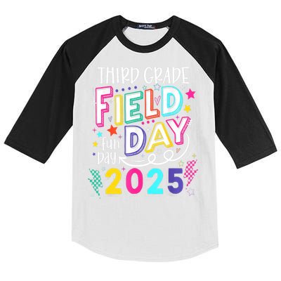 Third Grade Field Day Fun Day 2025 School Field Day Teacher Kids Colorblock Raglan Jersey