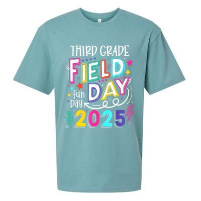 Third Grade Field Day Fun Day 2025 School Field Day Teacher Sueded Cloud Jersey T-Shirt