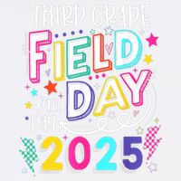 Third Grade Field Day Fun Day 2025 School Field Day Teacher Garment-Dyed Sweatshirt
