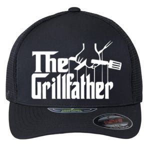 The Grillfather Funny Cool Bbq Grill Chef Gift Flexfit Unipanel Trucker Cap