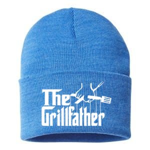 The Grillfather Funny Cool Bbq Grill Chef Gift Sustainable Knit Beanie