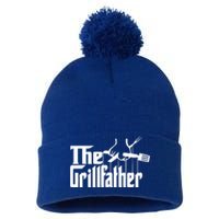 The Grillfather Funny Cool Bbq Grill Chef Gift Pom Pom 12in Knit Beanie