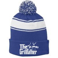 The Grillfather Funny Cool Bbq Grill Chef Gift Stripe Pom Pom Beanie