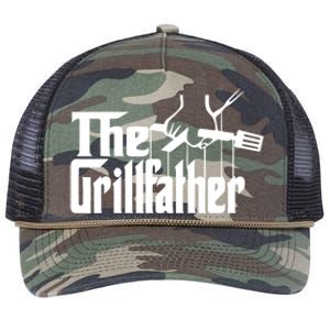 The Grillfather Funny Cool Bbq Grill Chef Gift Retro Rope Trucker Hat Cap