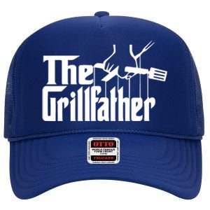 The Grillfather Funny Cool Bbq Grill Chef Gift High Crown Mesh Back Trucker Hat