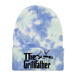 The Grillfather Funny Cool Bbq Grill Chef Gift Tie Dye 12in Knit Beanie