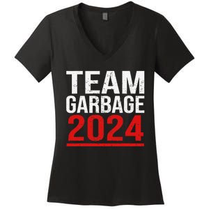 Team Garbage For Trump 2024 Elections 2024 Vote For Trump Women's V-Neck T-Shirt