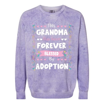 This Grandma Forever Blessed By Adoption Adopted Children Colorblast Crewneck Sweatshirt