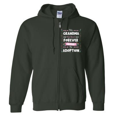 This Grandma Forever Blessed By Adoption Adopted Children Full Zip Hoodie