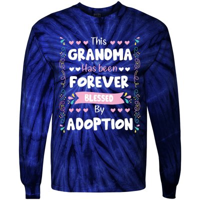 This Grandma Forever Blessed By Adoption Adopted Children Tie-Dye Long Sleeve Shirt