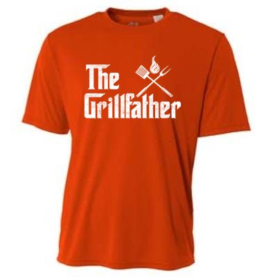 The Grillfather Funny Dad Bbq Gift Cooling Performance Crew T-Shirt