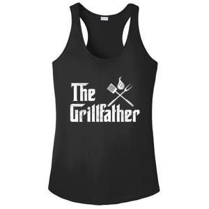 The Grillfather Funny Dad Bbq Gift Ladies PosiCharge Competitor Racerback Tank