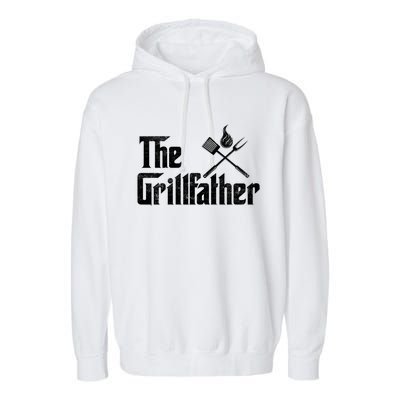 The Grillfather Funny Dad Bbq Gift Garment-Dyed Fleece Hoodie