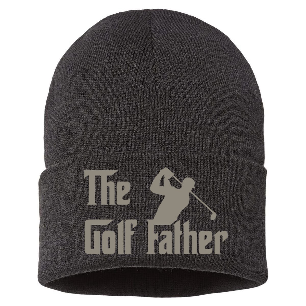 The Golf Father Funny Golfing For Golfer Fathers Sustainable Knit Beanie