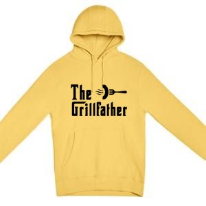 The Grillfather Funny Dad Grandpa Barbecue Grilling Gift Premium Pullover Hoodie