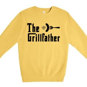 The Grillfather Funny Dad Grandpa Barbecue Grilling Gift Premium Crewneck Sweatshirt