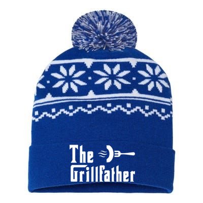 The Grillfather Funny Dad Grandpa Barbecue Grilling Gift USA-Made Snowflake Beanie