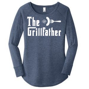 The Grillfather Funny Dad Grandpa Barbecue Grilling Gift Women's Perfect Tri Tunic Long Sleeve Shirt