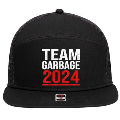 Team Garbage For Trump 2024 Elections 2024 Vote For Trump 7 Panel Mesh Trucker Snapback Hat