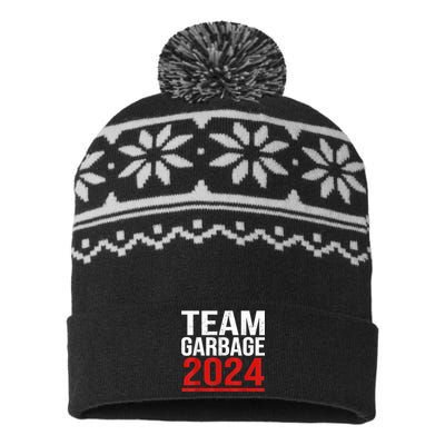 Team Garbage For Trump 2024 Elections 2024 Vote For Trump USA-Made Snowflake Beanie