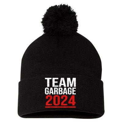 Team Garbage For Trump 2024 Elections 2024 Vote For Trump Pom Pom 12in Knit Beanie