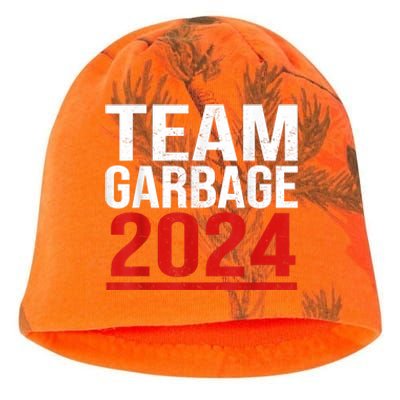 Team Garbage For Trump 2024 Elections 2024 Vote For Trump Kati - Camo Knit Beanie