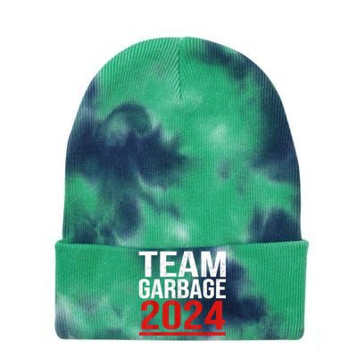 Team Garbage For Trump 2024 Elections 2024 Vote For Trump Tie Dye 12in Knit Beanie