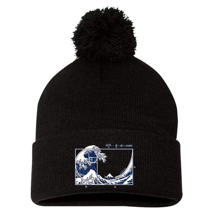 The Great Fibonaccis Waves Pom Pom 12in Knit Beanie