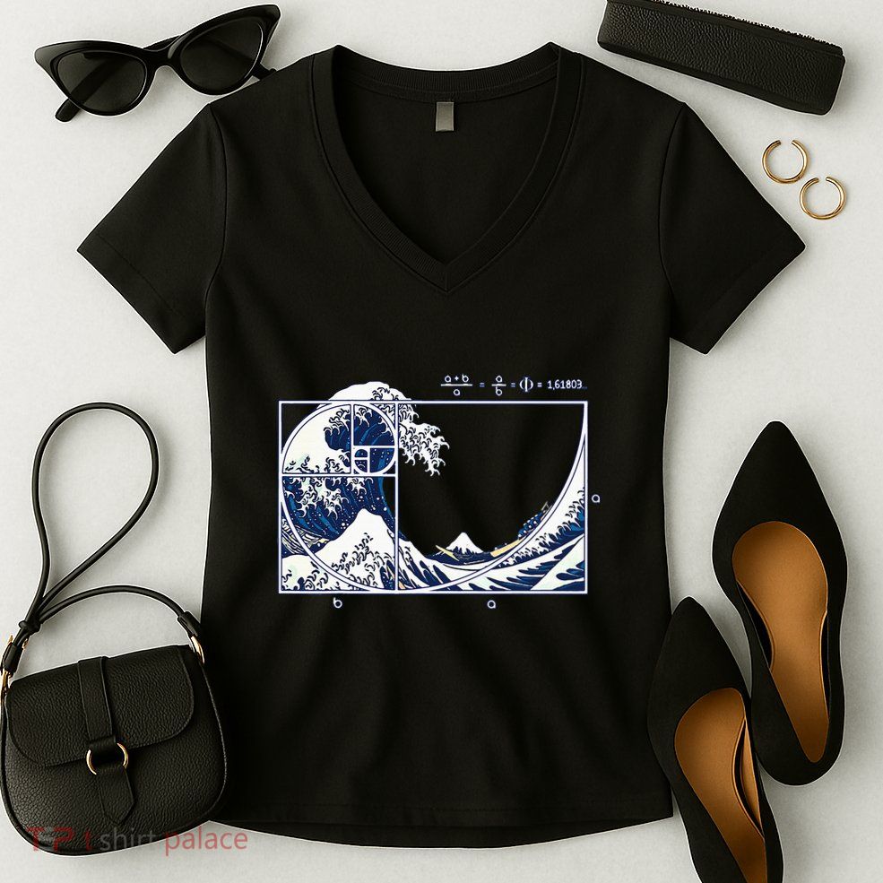 The Great Fibonaccis Waves Women's V-Neck T-Shirt