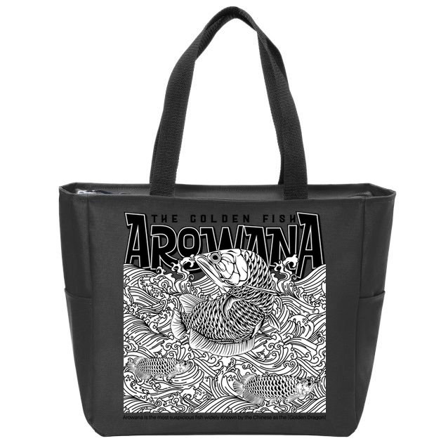 The Golden Fish Arowana Zip Tote Bag