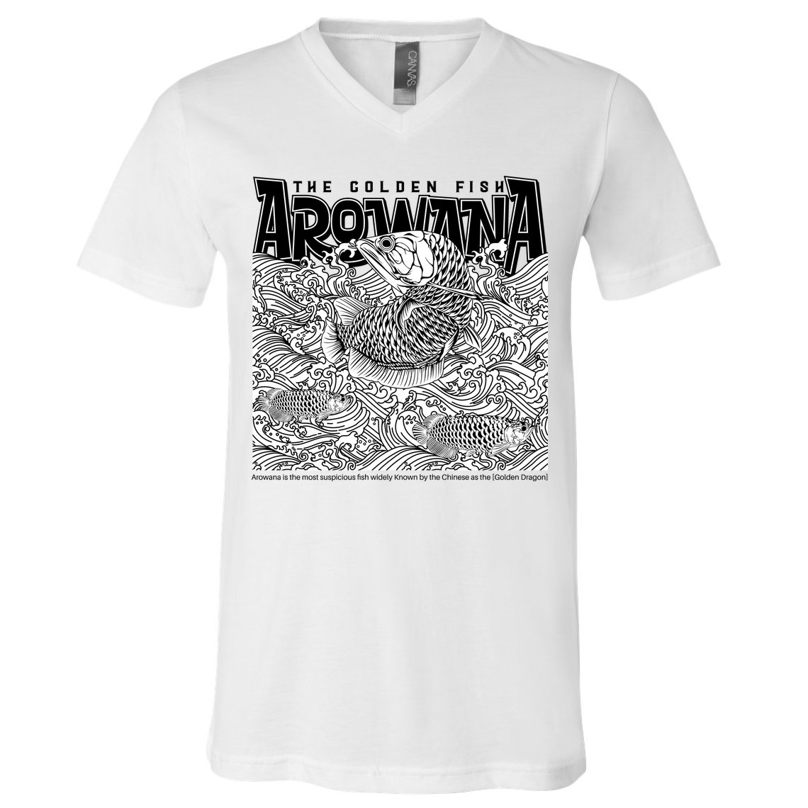 The Golden Fish Arowana V-Neck T-Shirt