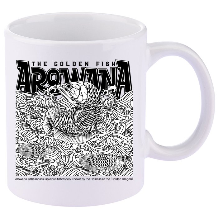 The Golden Fish Arowana 11oz C Handle Ceramic Mug