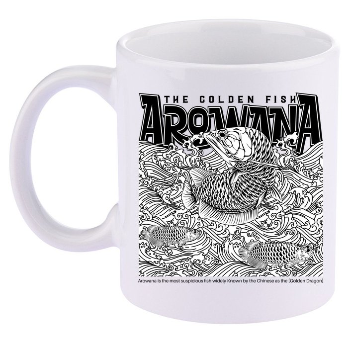 The Golden Fish Arowana 11oz C Handle Ceramic Mug