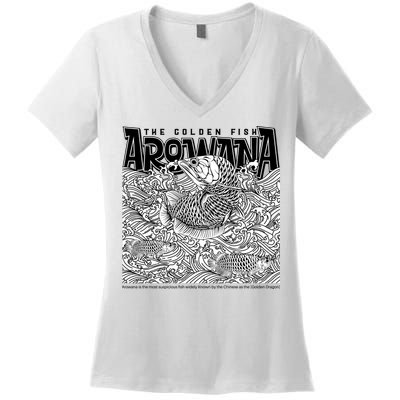 The Golden Fish Arowana Women's V-Neck T-Shirt