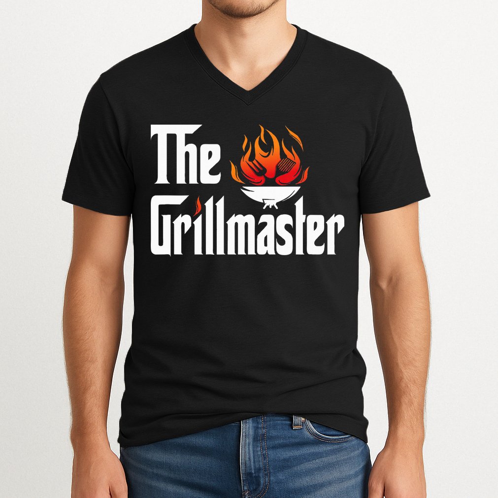 The Grilling Father The Grillmaster V-Neck T-Shirt