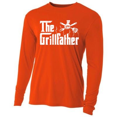 The Grillfather Funny Retro Barbecue Lover Bbq And Grilling Great Gift Cooling Performance Long Sleeve Crew