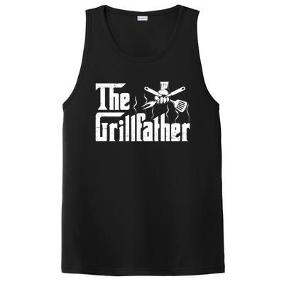 The Grillfather Funny Retro Barbecue Lover Bbq And Grilling Great Gift PosiCharge Competitor Tank