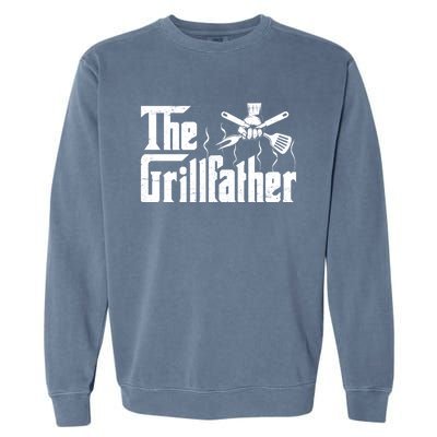 The Grillfather Funny Retro Barbecue Lover Bbq And Grilling Great Gift Garment-Dyed Sweatshirt