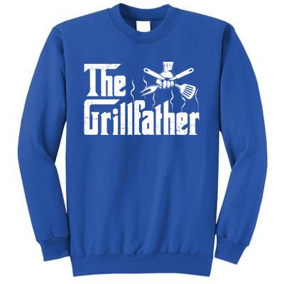 The Grillfather Funny Retro Barbecue Lover Bbq And Grilling Great Gift Sweatshirt