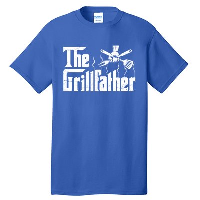 The Grillfather Funny Retro Barbecue Lover Bbq And Grilling Great Gift Tall T-Shirt