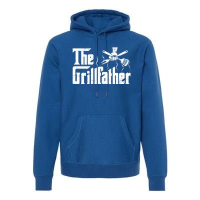 The Grillfather Funny Retro Barbecue Lover Bbq And Grilling Great Gift Premium Hoodie