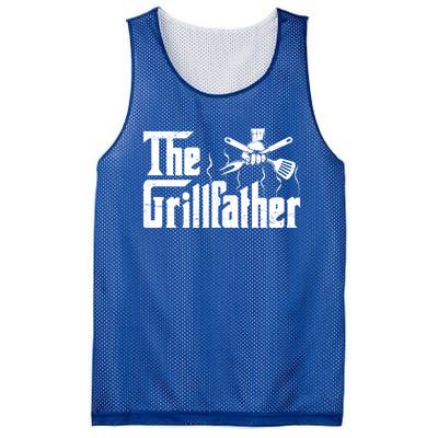 The Grillfather Funny Retro Barbecue Lover Bbq And Grilling Great Gift Mesh Reversible Basketball Jersey Tank