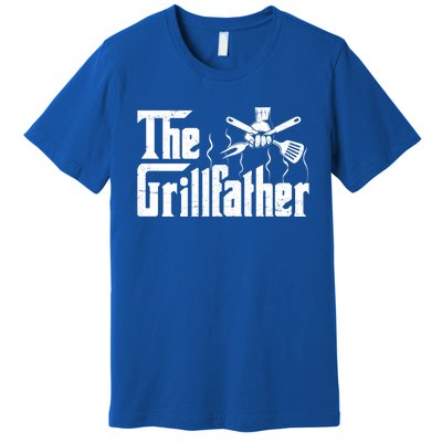 The Grillfather Funny Retro Barbecue Lover Bbq And Grilling Great Gift Premium T-Shirt