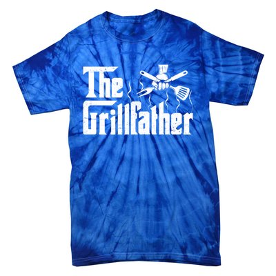 The Grillfather Funny Retro Barbecue Lover Bbq And Grilling Great Gift Tie-Dye T-Shirt