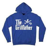 The Grillfather Funny Retro Barbecue Lover Bbq And Grilling Great Gift Tall Hoodie