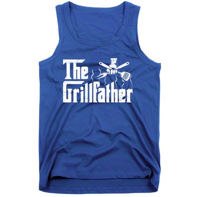 The Grillfather Funny Retro Barbecue Lover Bbq And Grilling Great Gift Tank Top