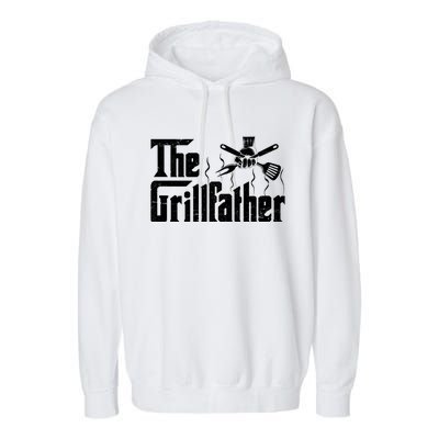 The Grillfather Funny Retro Barbecue Lover Bbq And Grilling Great Gift Garment-Dyed Fleece Hoodie